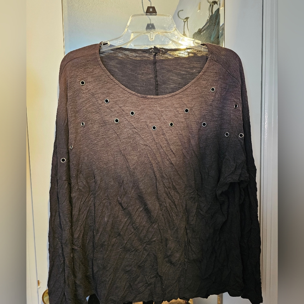 Black and purple ombre long sleeve with grommet details